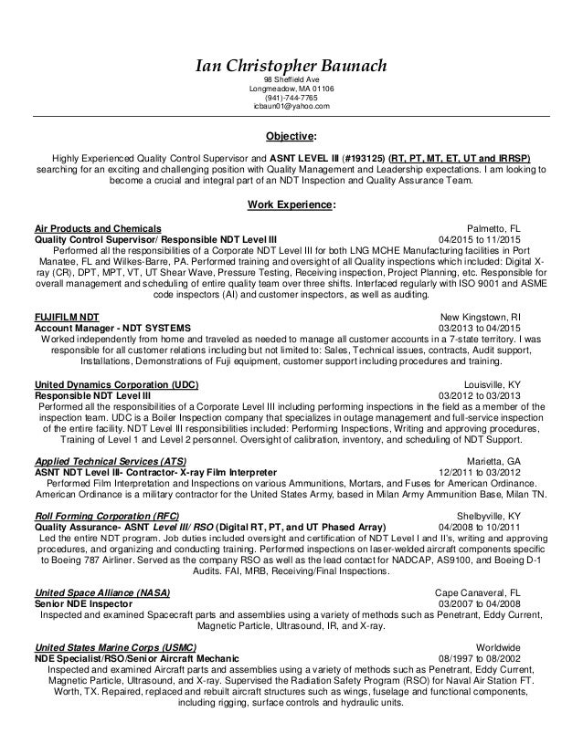ian c baunach resume