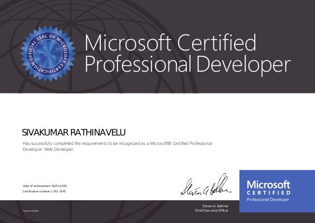 microsoft certified professional developer