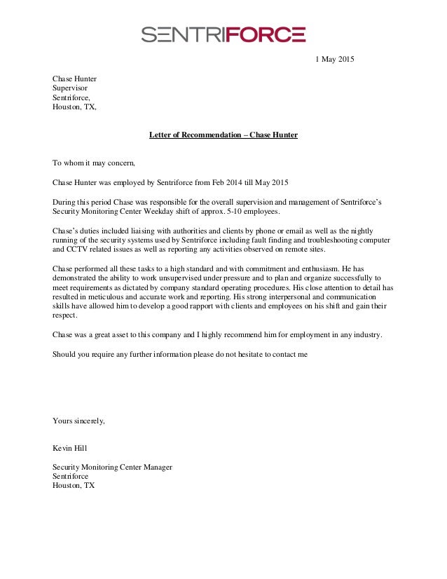 chase hunter letter of recommendation hunter college letter of recommendation