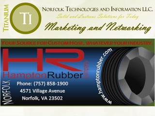 NORFOLK TECHNOLOGIES AND INFORMATION LLC.
Solid and Lustrous Solutions for Today
Marketing and Networking
TITANIUM
Ti
 