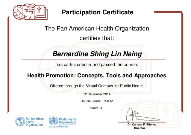 health promotion certificate