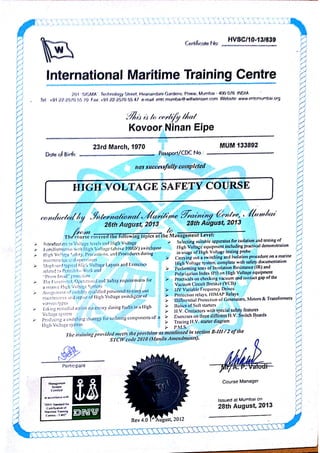 10.High voltage safety course