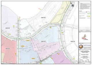 OF09
OF10
Rev Description Prep ChkdAppdDate
Client
Design Consultant
Project
Stage
Title
Scale
Checked Approved Date
Drawing No. Rev
Prepared
Job No.
10001-JB-11-PRE-0407 A
Jan '15PHW.FN.C
1:2000@A1 10001
SHEET 6 OF 8
LAYOUT PLAN OF ASSET 11
STORM SEWER
PRELIMINARY DESIGN
DIYAR AL MUHARRAQ
PRIORITY WORKS
PRIMARY INFRASTRUCTURE
No.21
No.24
No.19
No.25
LEGEND:
PROPOSED MANHOLE shown thus
PROPOSED PIPELINE shown thus
SECTION No. & DIRECTION
shown thus
PROPOSED PIPELINE within Asset
under seperate contract shown thus
Notes
1. This Drawing is to be read in conjunction with all other relevant
documentation.
2. Do not scale from this drawing, use only printed dimensions.
3. All dimensions in millimetres, all chainages, levels and coordinates
are in metres unless defined otherwise.
4. This drawing is to be read in conjunction with the project Health and
Safety File for any identified potential risks.
5. All materials to be approved by EWA/SEPPD prior to installation.
6. Installation to be in accordance with SEPPD standards and best
practices and in accordance with the utility cross sections.
7. All works to be carried out by a SEPPD approved contractor.
8. Pipe diameters up to 450mm, shall be of uPVC.
9. Pipe diameters above 450mm, shall be of GRP material.
10. Minimum clear cover from finish grade level to the top of pipe shall
be minimum 1200mm.
No.10
No.22
No.23
No.11
No.26
No.19
A Draft Issue for Review N.C W.F W.F Jan '15
ASSET 13A ASSET 14A
ASSET 13B
ASSET 23A
ASSET 23B
FUTURE 600mm
FROM ASSET 13A
FUTURE 800mm
FROM ASSET 13A
FUTURE 800mm
FROM ASSET 13A
 