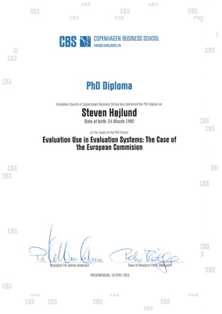 PhD diploma_Steven Højlund