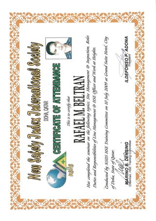 Safety Certificate NSIIS