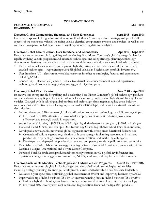board of director resumes