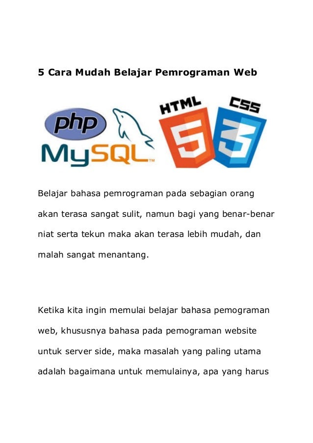 5 Cara Mudah Belajar Pemrograman 