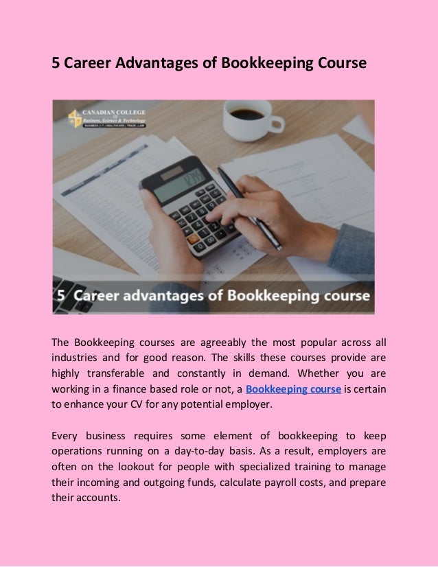5 Career Advantages of Bookkeeping Course
