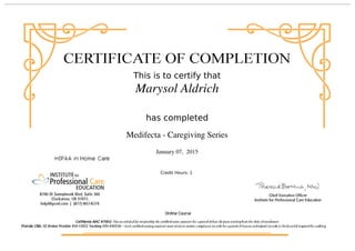 certificate HIPPA in Home Care