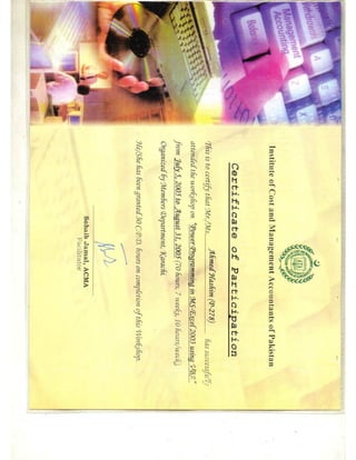 Excel VBA Course Certificate
