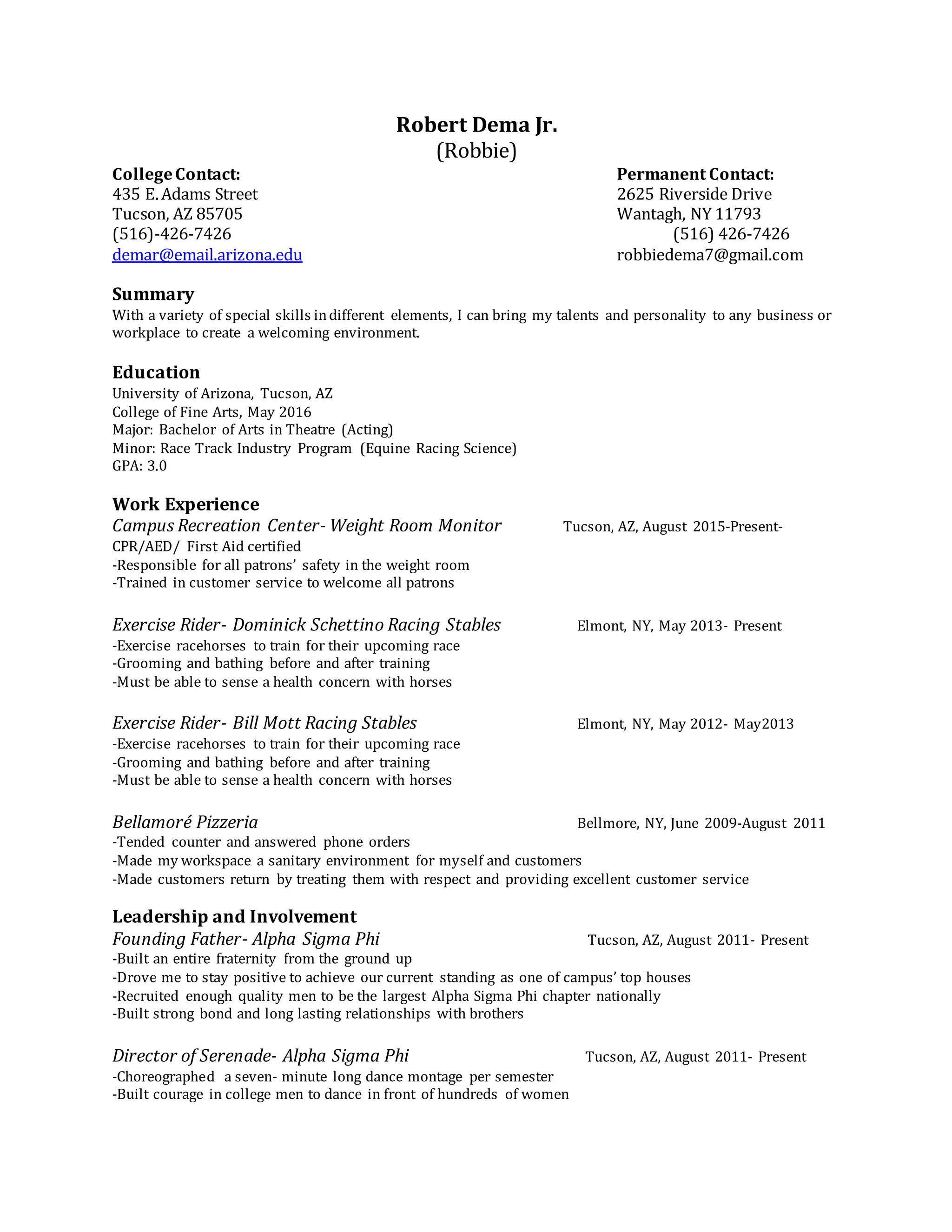 Robert Dema Professional Resum - Robert Dema Professional Resume 1 2048