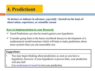 4. Predictions
To declare or indicate in advance; especially : foretell on the basis of
observation, experience, or scient...