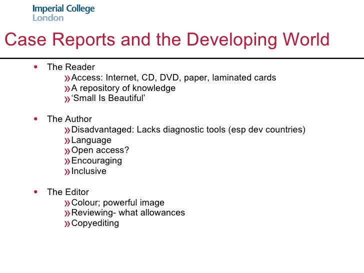 Case Reports, Infectious Diseases and the Developing World Geoffrey…