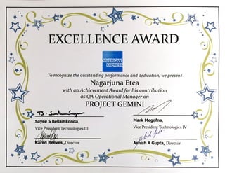 Excellence Award - 2013