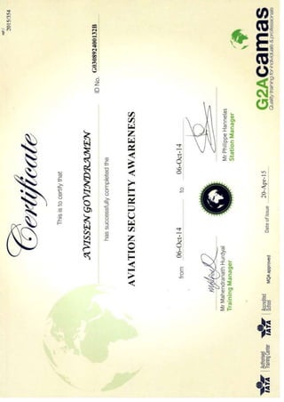 CERTIFICATES g2a