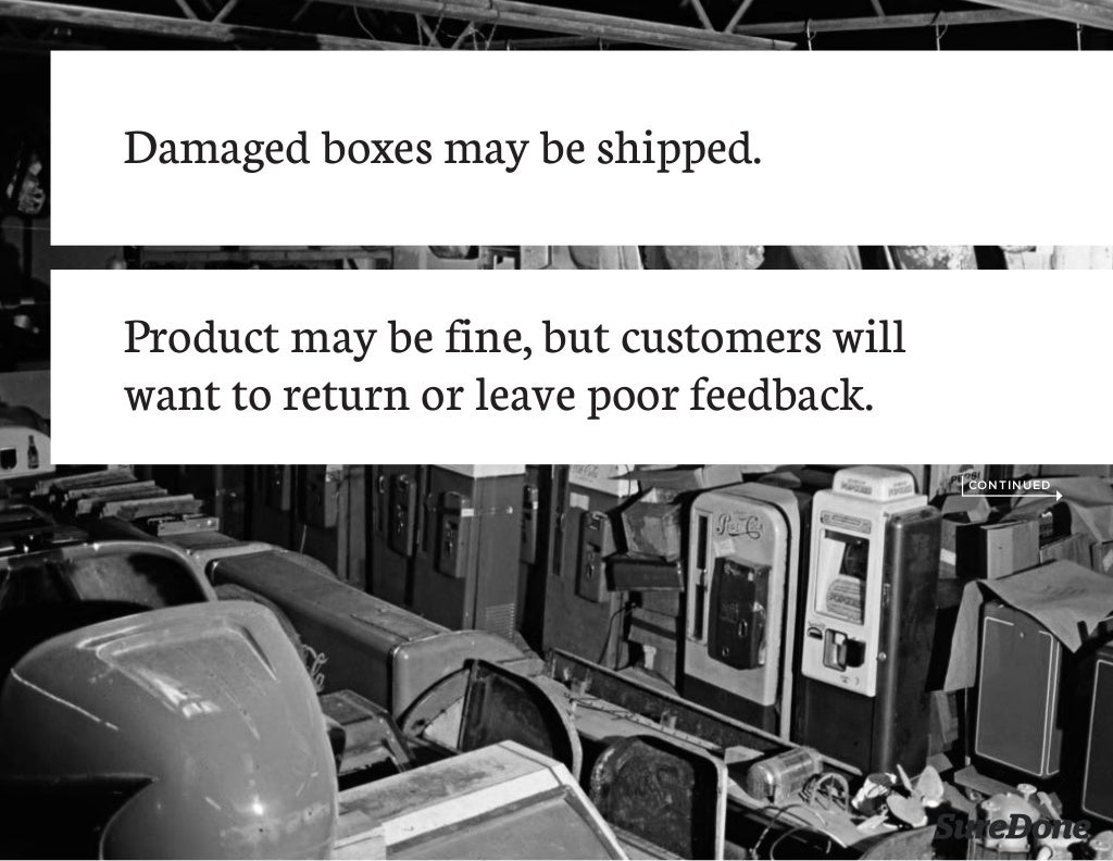 Damaged boxes may be shipped.