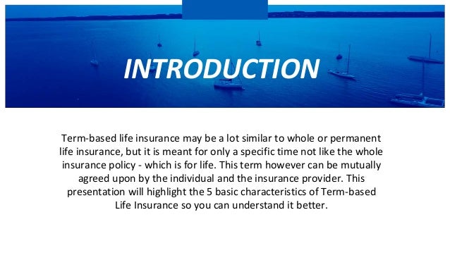 5 characteristics of term based life insurance