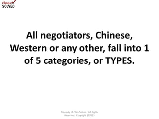 Chinese Negotiating Styles Ppt