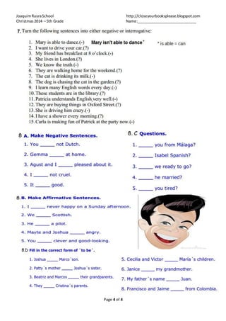 JoaquimRuyraSchool http://closeyourbooksplease.blogspot.com
Christmas2014 – 5th Grade Name:_____________________________
Page 4 of 4
 