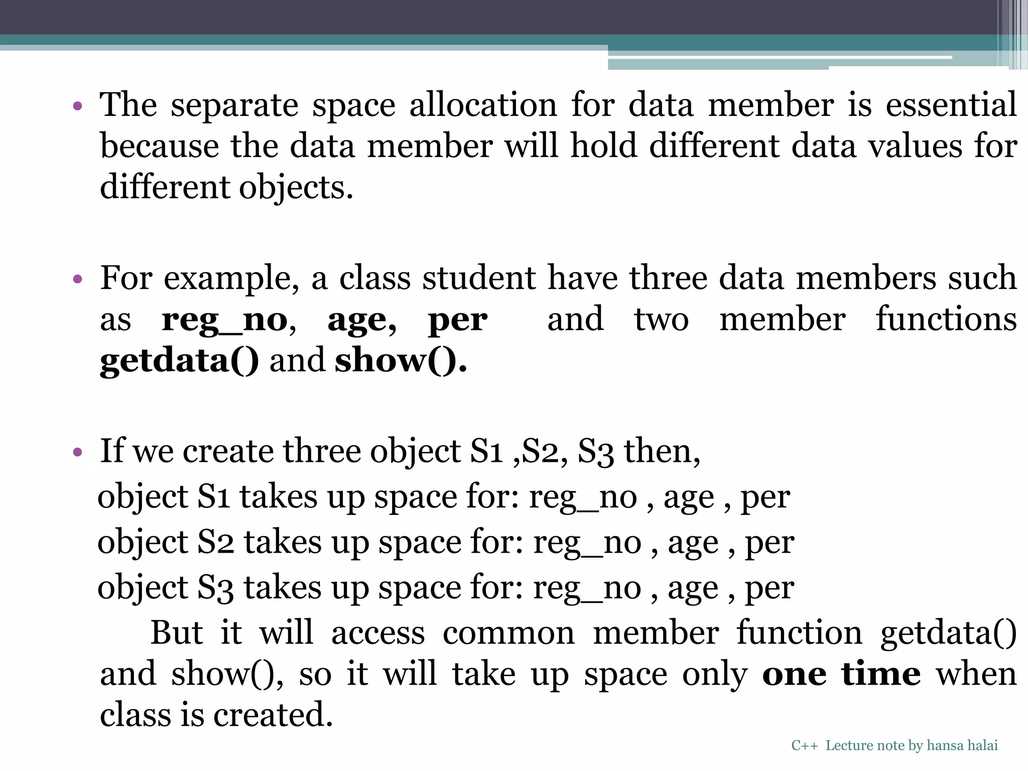 classes and objects in C++ | PPTX | Programming Languages | Computing