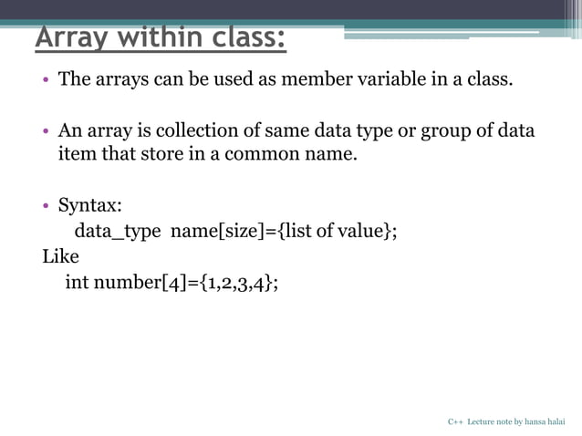 classes and objects in C++ | PPT