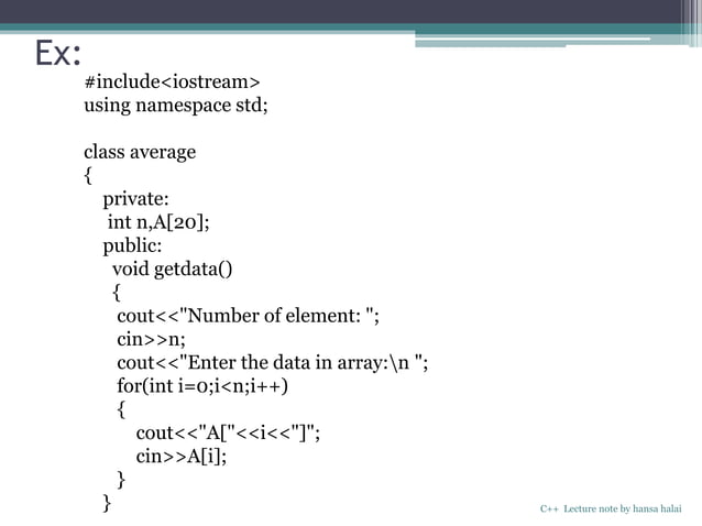 classes and objects in C++ | PPT