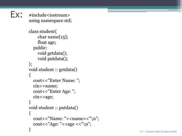 classes and objects in C++ | PPT