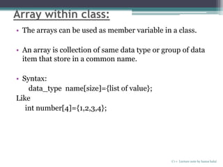 classes and objects in C++ | PPT