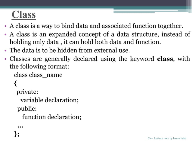 classes and objects in C++