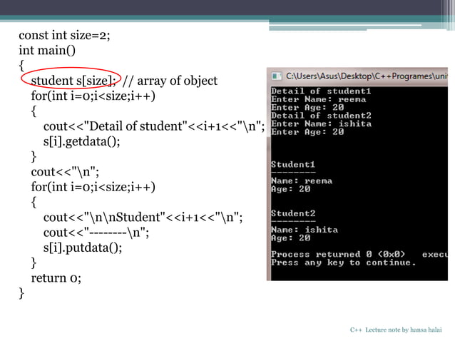 classes and objects in C++