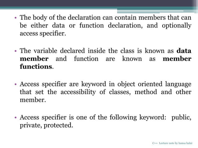 classes and objects in C++
