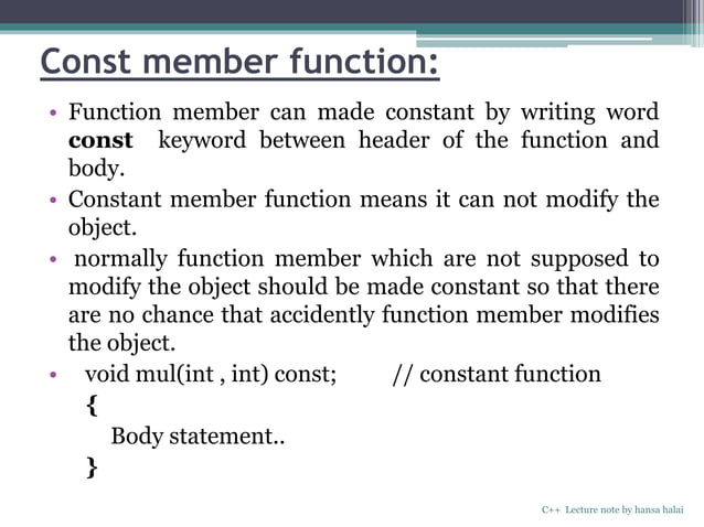 classes and objects in C++