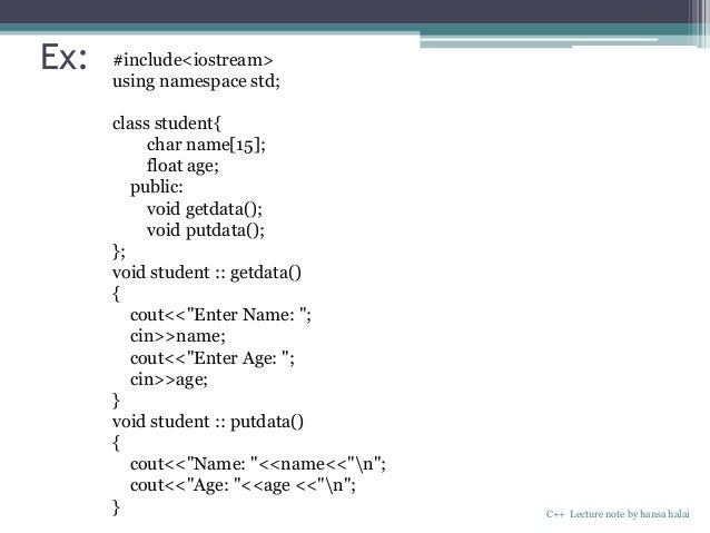 classes and objects in C++
