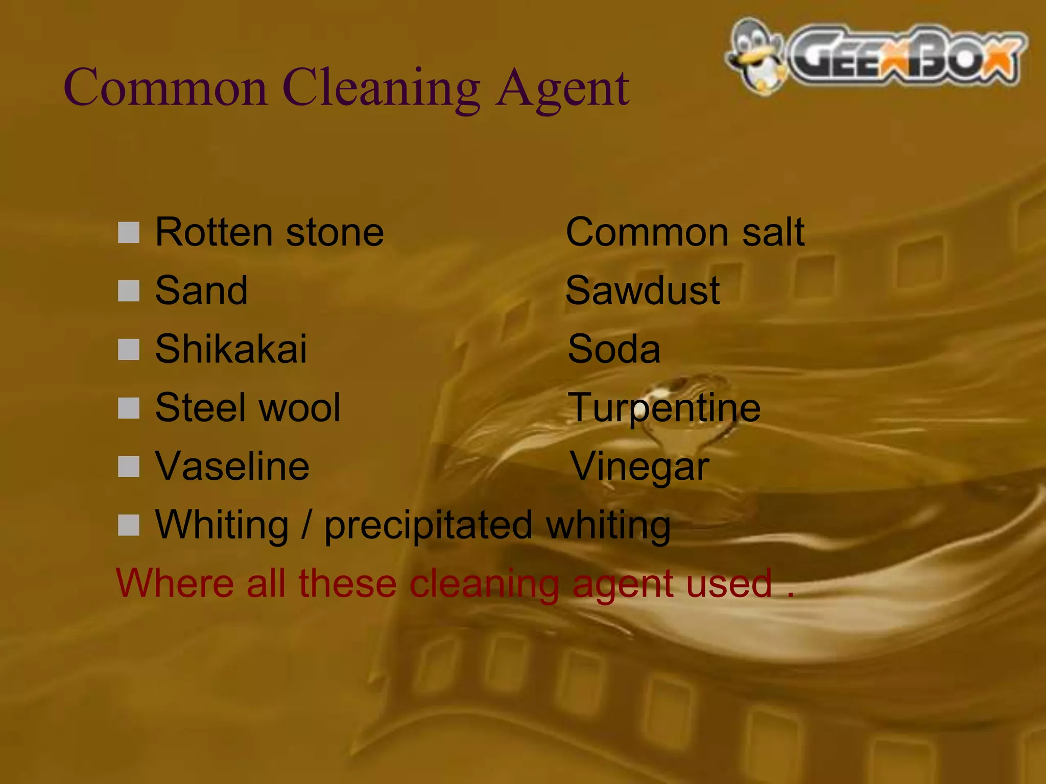 5 cleaning agents