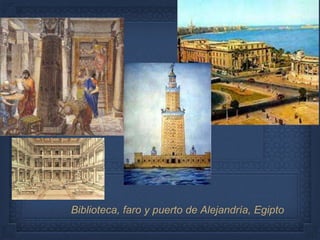 Biblioteca, faro y puerto de Alejandría, Egipto