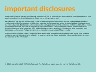 important disclosures
Investing in fnancial markets involves risk, including the risk of principal loss. Information in th...