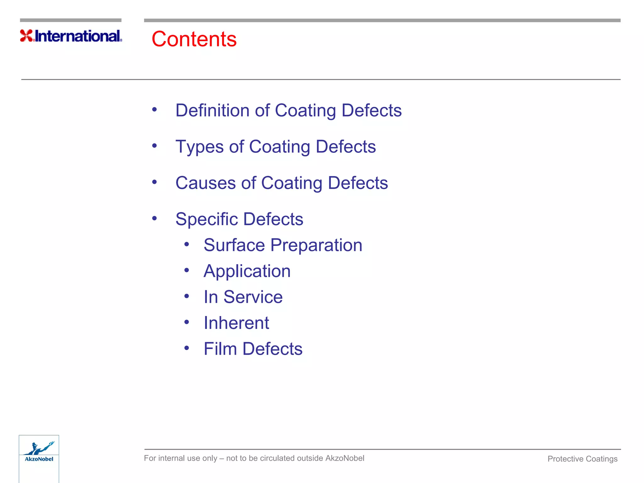 coating defects