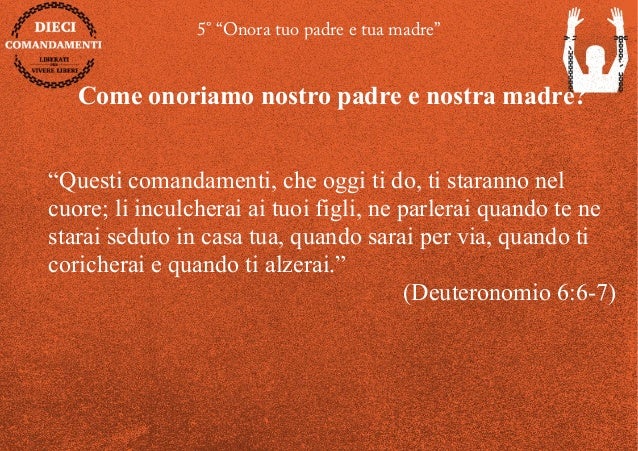 Quinto Comandamento: onora tuo padre e tua madre