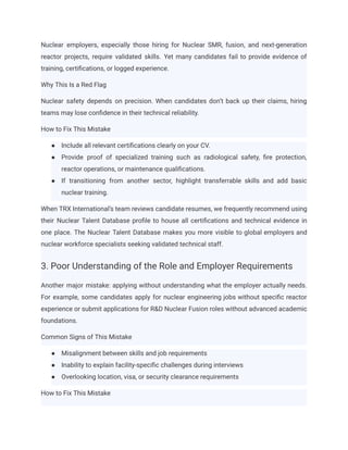 Nuclear Work Package Paperwork Example 5 Common Mistakes Candidates Make in Nuclear Job Applications | PDF