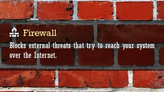 © 2015 Quick Heal Technologies Ltd.
Blocks external threats that try to reach your system
over the Internet.
Firewall
 