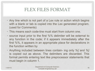 Compiler Engineering Lab#5 : Symbol Table, Flex Tool | PPTX