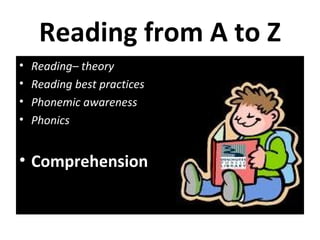 Reading from A to Z ,[object Object],[object Object],[object Object],[object Object],[object Object]