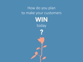 ?
How do you plan
to make your customers
WIN
today
 