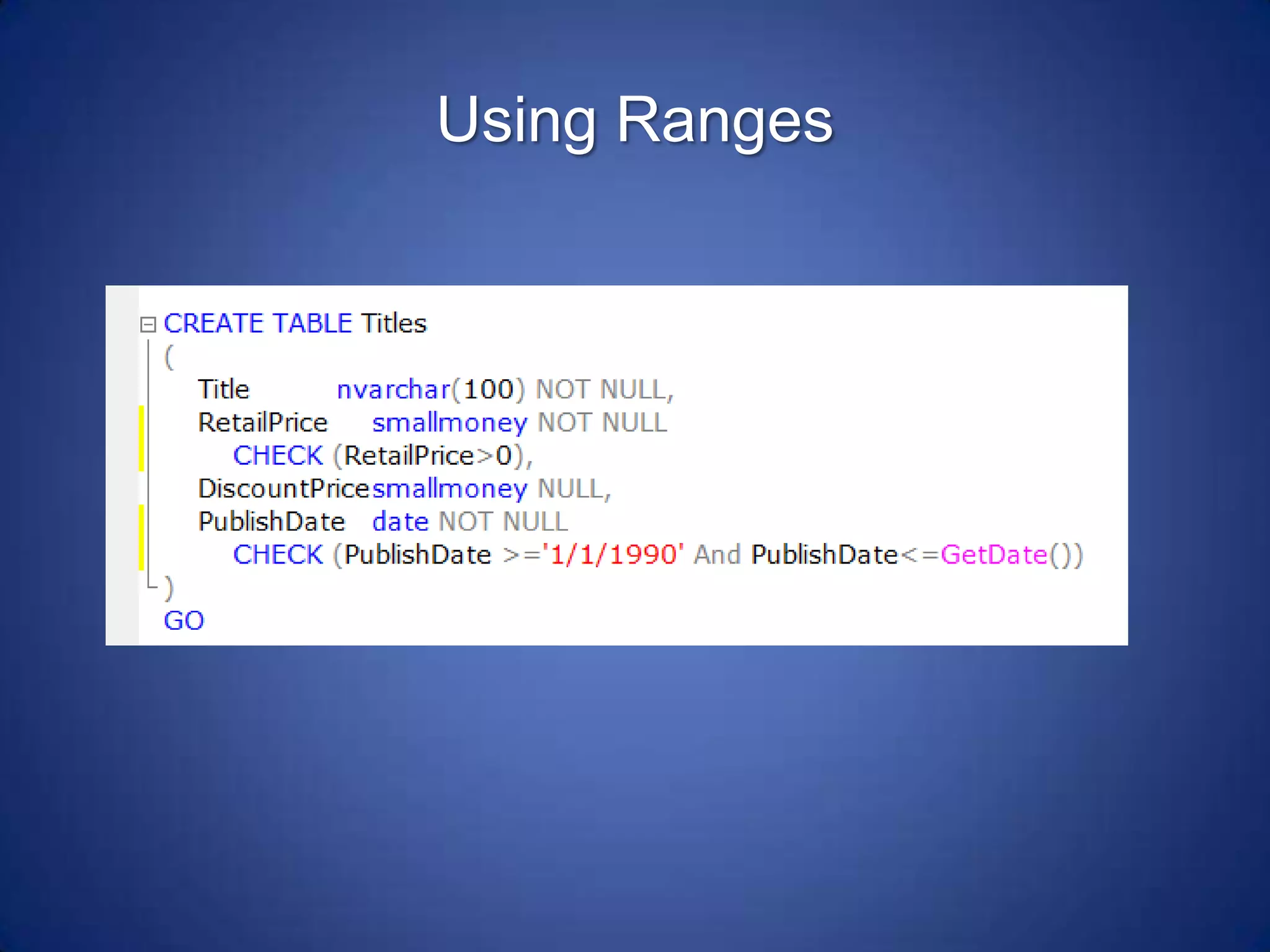 SQL Constraints | PPTX