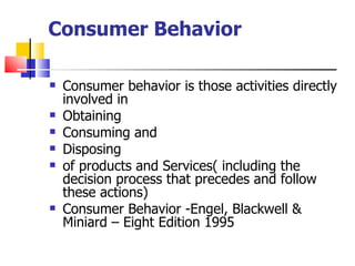 Introduction to Consumer Behavior