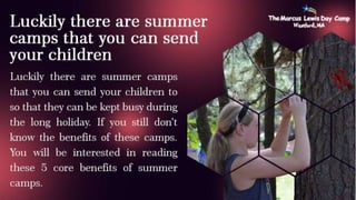 5 core benefit of summer camps PPTX