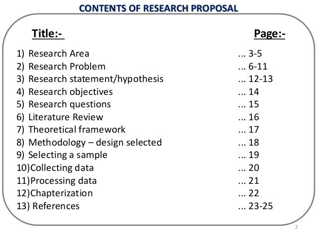 Sample legal research proposal