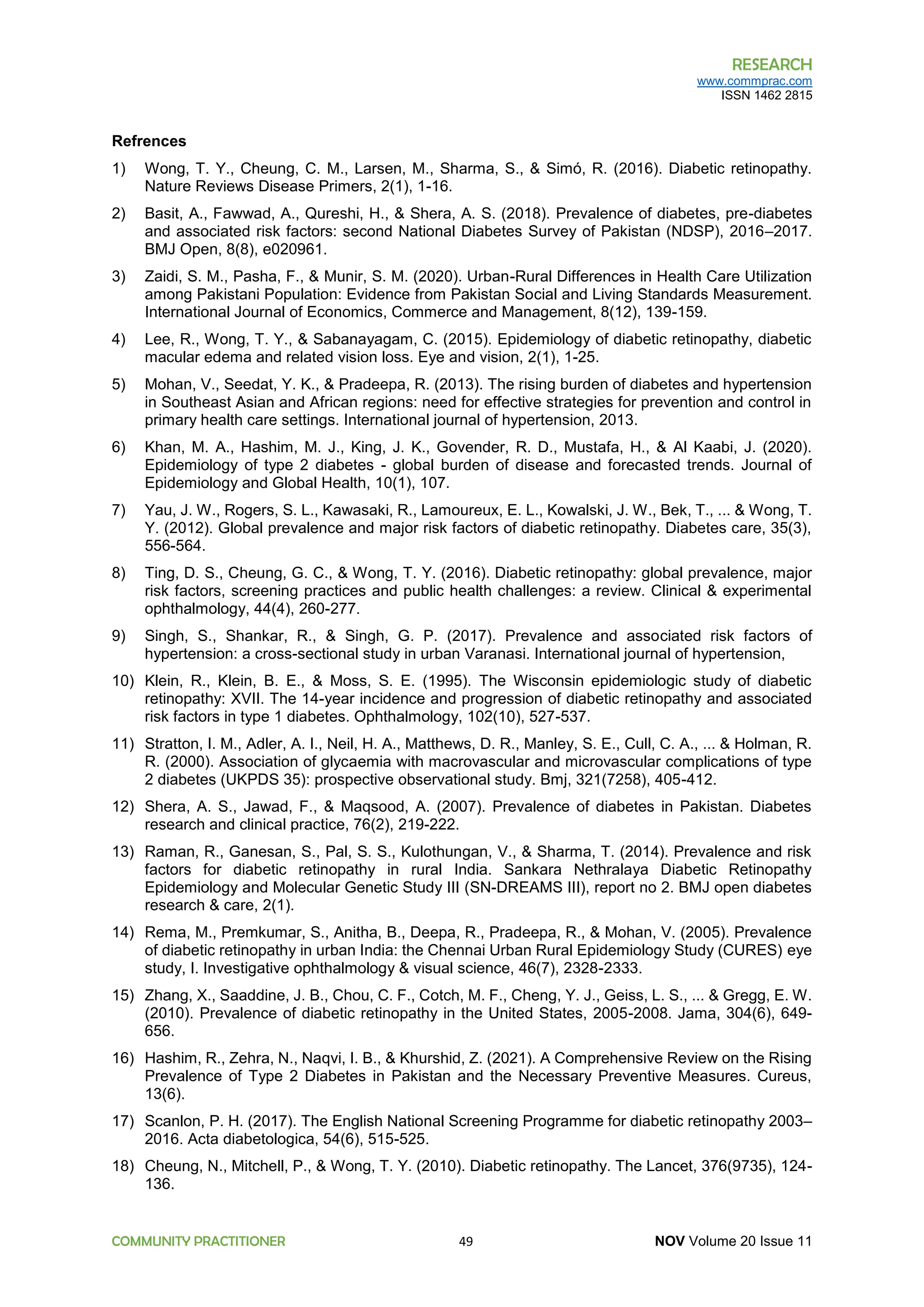 THE PREVALENCE AND IMPACT OF DIABETIC RETINOPATHY AMONG TYPE 2 DIABETES ...