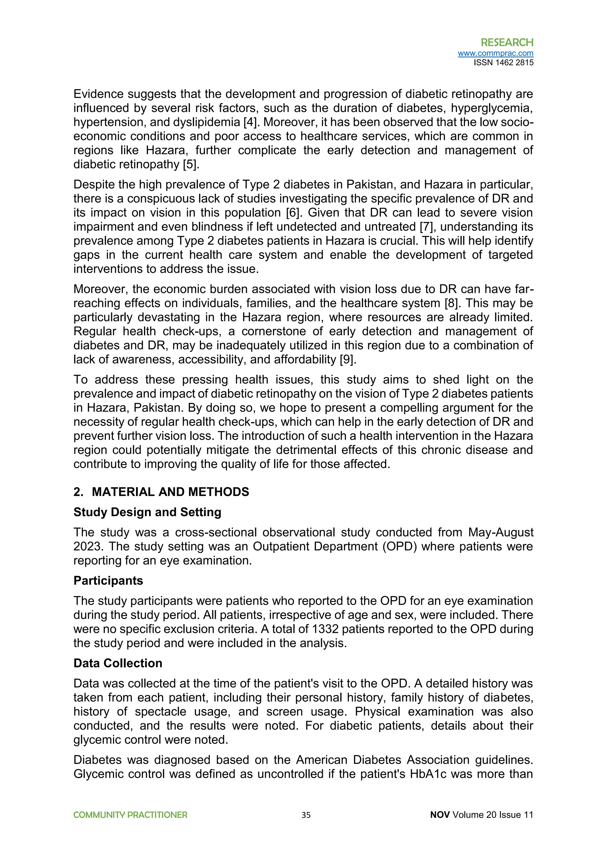 THE PREVALENCE AND IMPACT OF DIABETIC RETINOPATHY AMONG TYPE 2 DIABETES ...