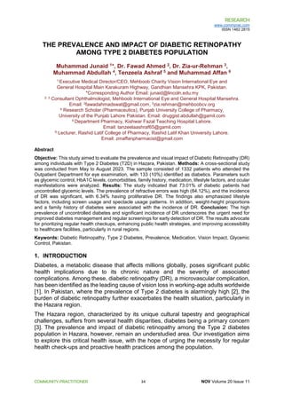 THE PREVALENCE AND IMPACT OF DIABETIC RETINOPATHY AMONG TYPE 2 DIABETES ...
